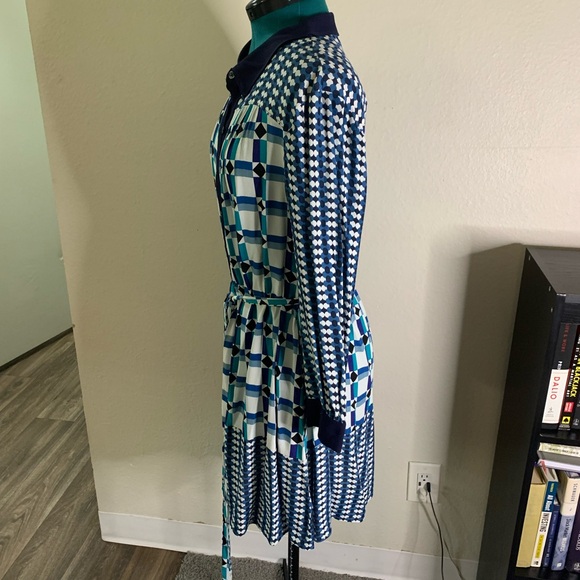 Maeve tunic long sleeve button down dress with tie - Picture 2 of 5